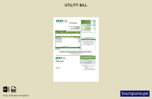 listo para imprimir plantilla de word   factura de servicios públicos HCSA de Vi